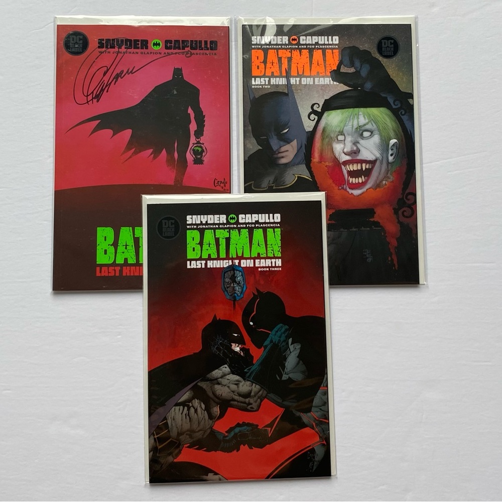 Comic books for sale - Batman last knight on earth set 1-3 signed
